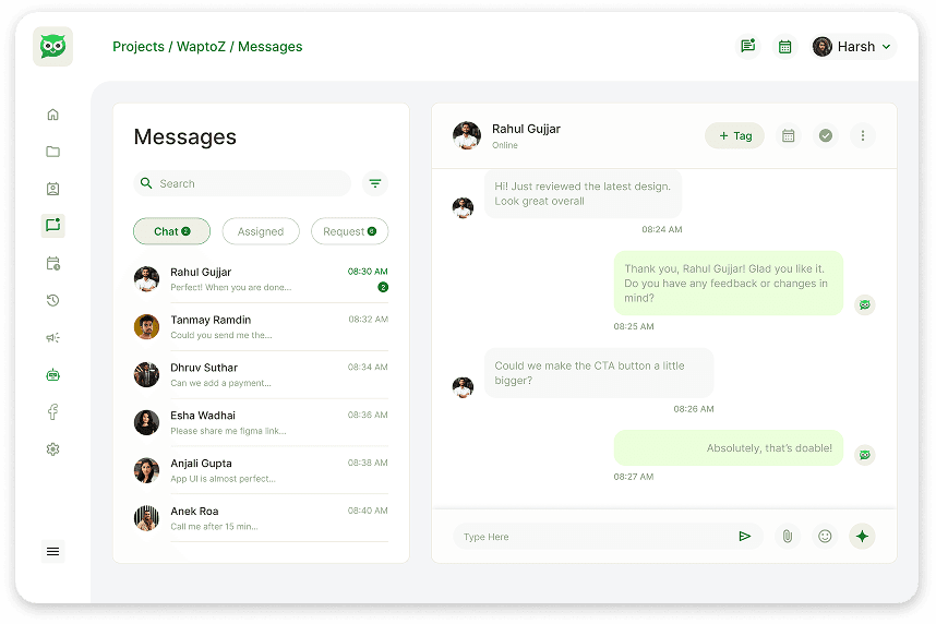 Manage Chats & Leads Dashboard Illustration